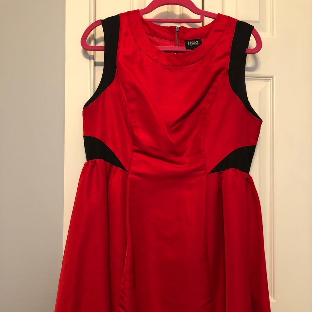 Prabal Gurung Red and Black Dress with pockets